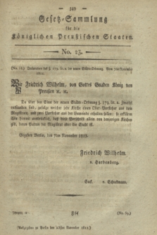 Gesetz-Sammlung für die Königlichen Preußischen Staaten. 1811, No. 23 (23 November) + wkładka
