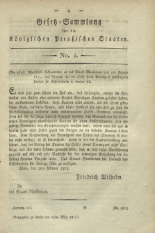 Gesetz-Sammlung für die Königlichen Preußischen Staaten. 1815, No. 2 (14 März)