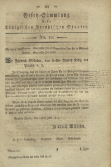 Gesetz-Sammlung für die Königlichen Preußischen Staaten. 1815, No. 10 (15 Juli)