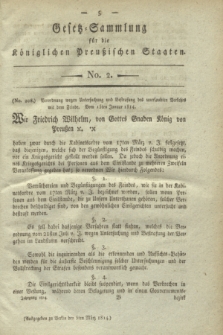 Gesetz-Sammlung für die Königlichen Preußischen Staaten. 1814, No. 2 (5 März)