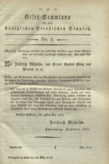 Gesetz-Sammlung für die Königlichen Preußischen Staaten. 1814, No. 3 (17 März)