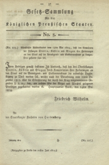 Gesetz-Sammlung für die Königlichen Preußischen Staaten. 1814, No. 8 (21 Juni)