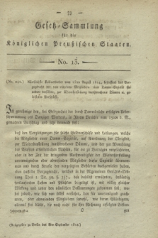 Gesetz-Sammlung für die Königlichen Preußischen Staaten. 1814, No. 13 (8 September)