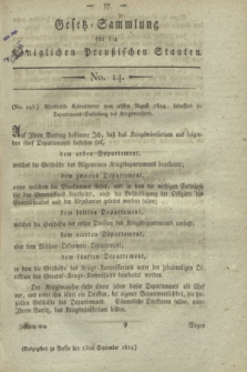 Gesetz-Sammlung für die Königlichen Preußischen Staaten. 1814, No. 14 (13 September)