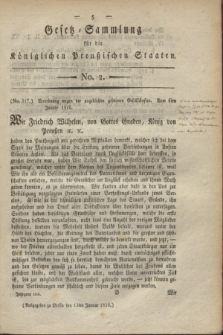 Gesetz-Sammlung für die Königlichen Preußischen Staaten. 1816, No. 2 (13 Januar)