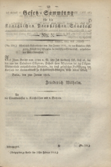 Gesetz-Sammlung für die Königlichen Preußischen Staaten. 1816, No. 5 (20 Februar)