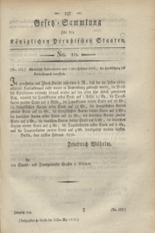 Gesetz-Sammlung für die Königlichen Preußischen Staaten. 1816, No. 10 (25 Mai)