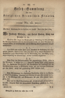 Gesetz-Sammlung für die Königlichen Preußischen Staaten. 1816, No. 13 (22 Juni)