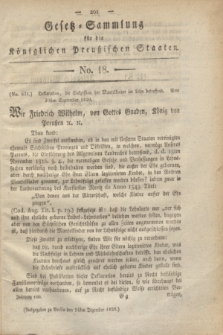 Gesetz-Sammlung für die Königlichen Preußischen Staaten. 1820, No. 18 (14 December)