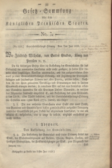 Gesetz-Sammlung für die Königlichen Preußischen Staaten. 1821, No. 7 (21 Juni)