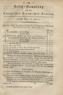 Gesetz-Sammlung für die Königlichen Preußischen Staaten. 1821, No. 11 (4 August)
