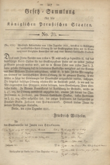 Gesetz-Sammlung für die Königlichen Preußischen Staaten. 1821, No. 20 (27 Dezember) + dod.