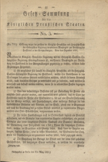 Gesetz-Sammlung für die Königlichen Preußischen Staaten. 1822, No. 3 (5 März)