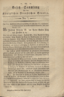 Gesetz-Sammlung für die Königlichen Preußischen Staaten. 1822, No. 7 (23 April)