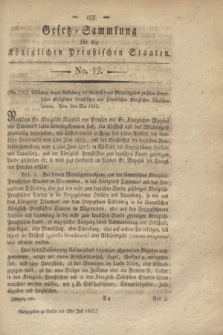 Gesetz-Sammlung für die Königlichen Preußischen Staaten. 1822, No. 12 (1 Juli)