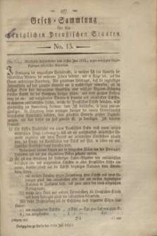 Gesetz-Sammlung für die Königlichen Preußischen Staaten. 1822, No. 13 (11 Juli)