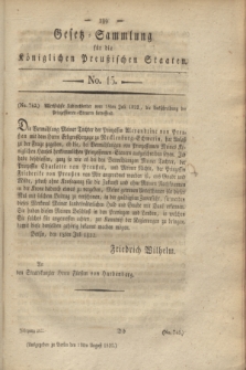 Gesetz-Sammlung für die Königlichen Preußischen Staaten. 1822, No. 15 (10 August)