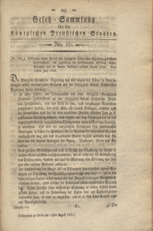 Gesetz-Sammlung für die Königlichen Preußischen Staaten. 1822, No. 16 (24 August)