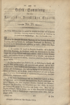 Gesetz-Sammlung für die Königlichen Preußischen Staaten. 1822, No. 20 (30 November)