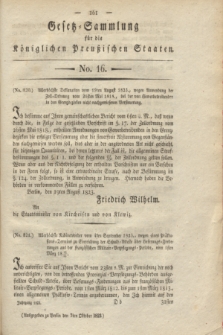 Gesetz-Sammlung für die Königlichen Preußischen Staaten. 1823, No. 16 (7 Oktober)