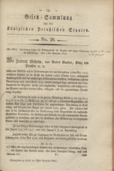 Gesetz-Sammlung für die Königlichen Preußischen Staaten. 1824, No. 20 (25 November)