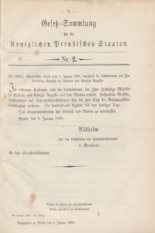 Gesetz-Sammlung für die Königlichen Preußischen Staaten. 1890, Nr. 2 (8 Januar)