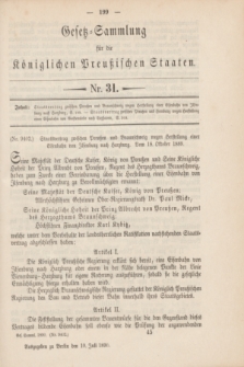 Gesetz-Sammlung für die Königlichen Preußischen Staaten. 1890, Nr. 31 (10 Juli)