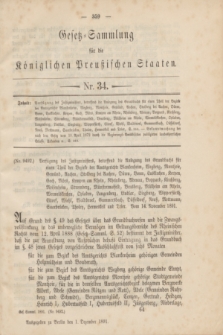 Gesetz-Sammlung für die Königlichen Preußischen Staaten. 1891, Nr. 34 (1 Dezember)