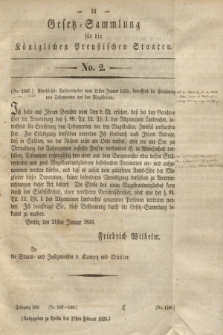 Gesetz-Sammlung für die Königlichen Preußischen Staaten. 1833, No. 2 (27 Februar)