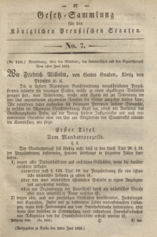 Gesetz-Sammlung für die Königlichen Preußischen Staaten. 1833, No. 7 (10 Juni)