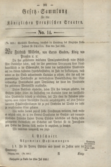 Gesetz-Sammlung für die Königlichen Preußischen Staaten. 1835, No. 14 (18 Juli)