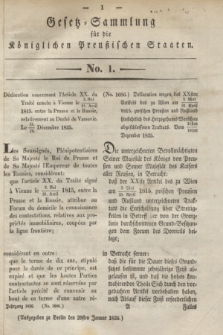 Gesetz-Sammlung für die Königlichen Preußischen Staaten. 1836, No. 1 (29 Januar)