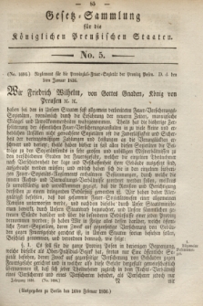 Gesetz-Sammlung für die Königlichen Preußischen Staaten. 1836, No. 5 (16 Februar)