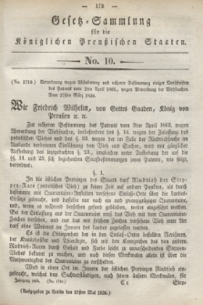 Gesetz-Sammlung für die Königlichen Preußischen Staaten. 1836, No. 10 (21 Mai)