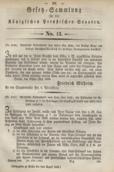 Gesetz-Sammlung für die Königlichen Preußischen Staaten. 1836, No. 13 (8 August)