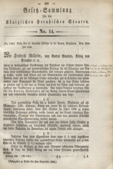 Gesetz-Sammlung für die Königlichen Preußischen Staaten. 1836, No. 14 (2 September)