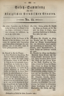 Gesetz-Sammlung für die Königlichen Preußischen Staaten. 1836, No. 15 (19 September)