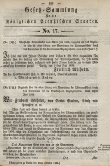 Gesetz-Sammlung für die Königlichen Preußischen Staaten. 1836, No. 17 (15 Oktober)