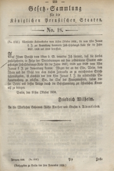 Gesetz-Sammlung für die Königlichen Preußischen Staaten. 1836, No. 18 (3 November)