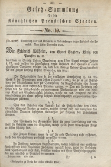 Gesetz-Sammlung für die Königlichen Preußischen Staaten. 1836, No. 19 (31 Oktober)