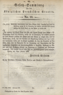 Gesetz-Sammlung für die Königlichen Preußischen Staaten. 1836, No. 20 (1 Dezember)