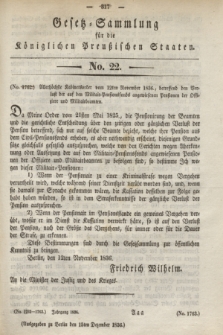 Gesetz-Sammlung für die Königlichen Preußischen Staaten. 1836, No. 22 (15 Dezember)
