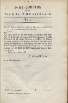 Gesetz-Sammlung für die Königlichen Preußischen Staaten. 1837, No. 4 (24 März)