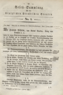 Gesetz-Sammlung für die Königlichen Preußischen Staaten. 1838, No. 3 (1 Februar)