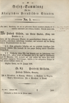 Gesetz-Sammlung für die Königlichen Preußischen Staaten. 1838, No. 5 (26 Februar)