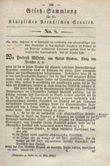 Gesetz-Sammlung für die Königlichen Preußischen Staaten. 1838, No. 8 (13 März)