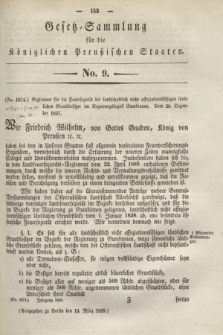 Gesetz-Sammlung für die Königlichen Preußischen Staaten. 1838, No. 9 (19 März) + dod.