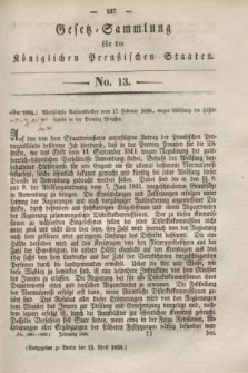 Gesetz-Sammlung für die Königlichen Preußischen Staaten. 1838, No.13 (12 April)