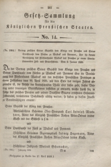 Gesetz-Sammlung für die Königlichen Preußischen Staaten. 1838, No.14 (17 April)