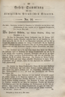 Gesetz-Sammlung für die Königlichen Preußischen Staaten. 1838, No.16 (3 Mai)